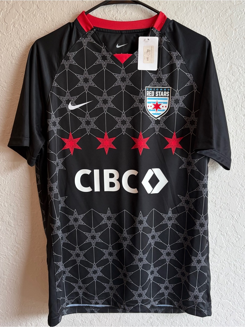 Nike Chicago Red Stars FC Black Soccer Jersey - Men’s Large NWSL NWT